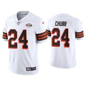 Mens Kids Youths Nick Chubb White Stitched Jersey